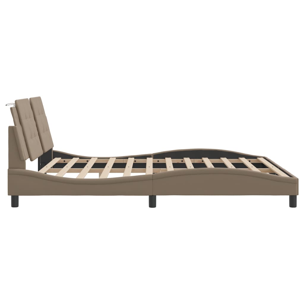 Bettgestell mit LED ohne Matratze Zadar Cappuccino 180x200cm