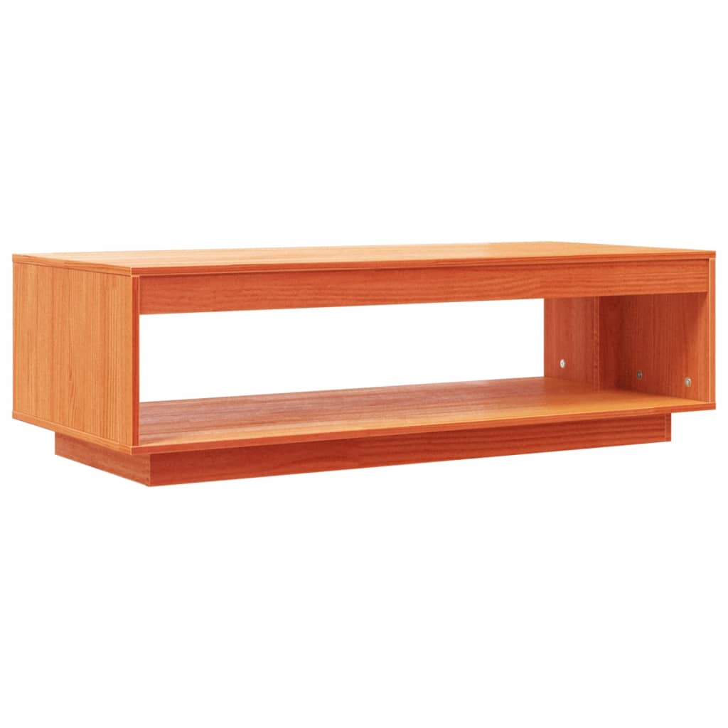 Coffee table wax brown 110x50x33.5 cm solid pine wood