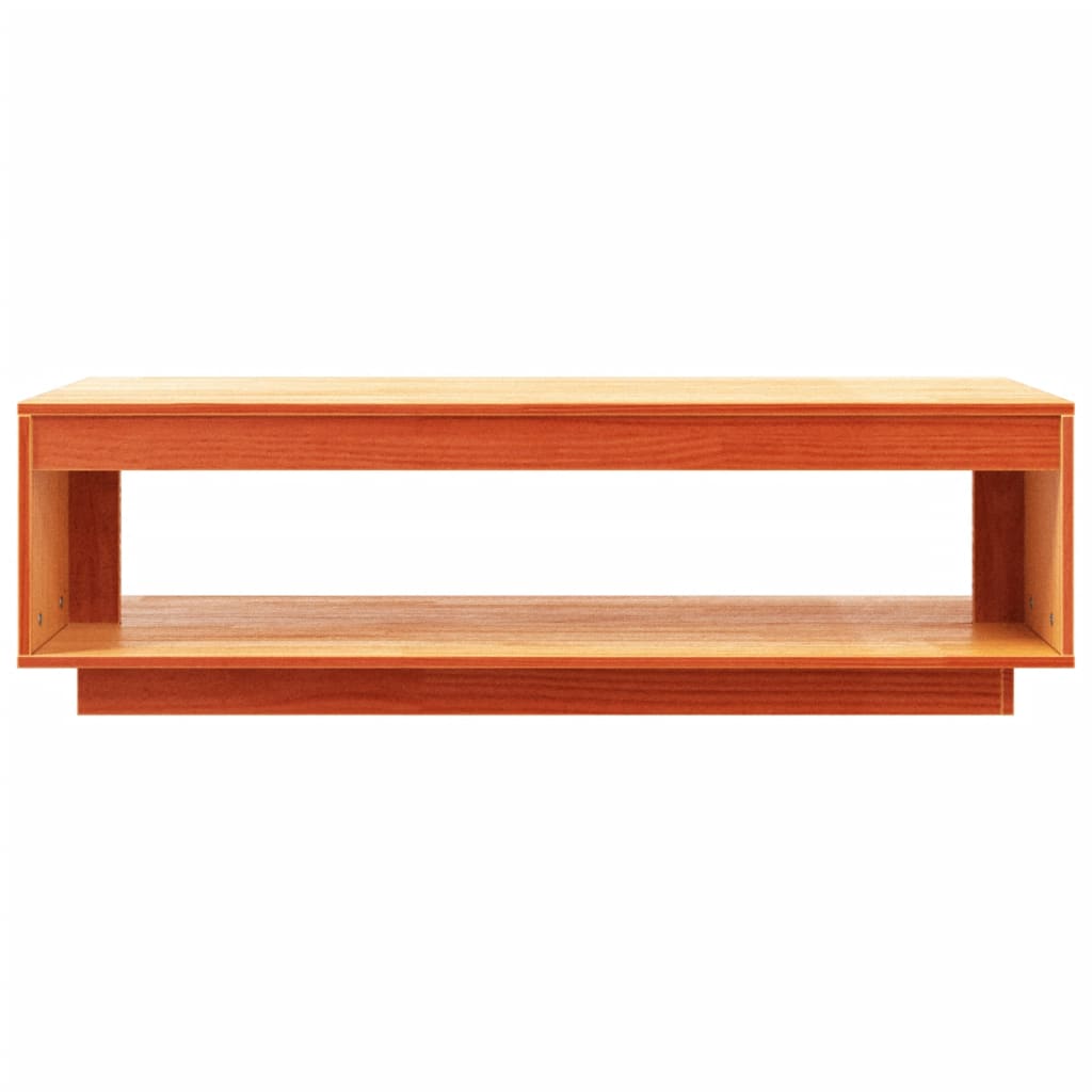 Coffee table wax brown 110x50x33.5 cm solid pine wood