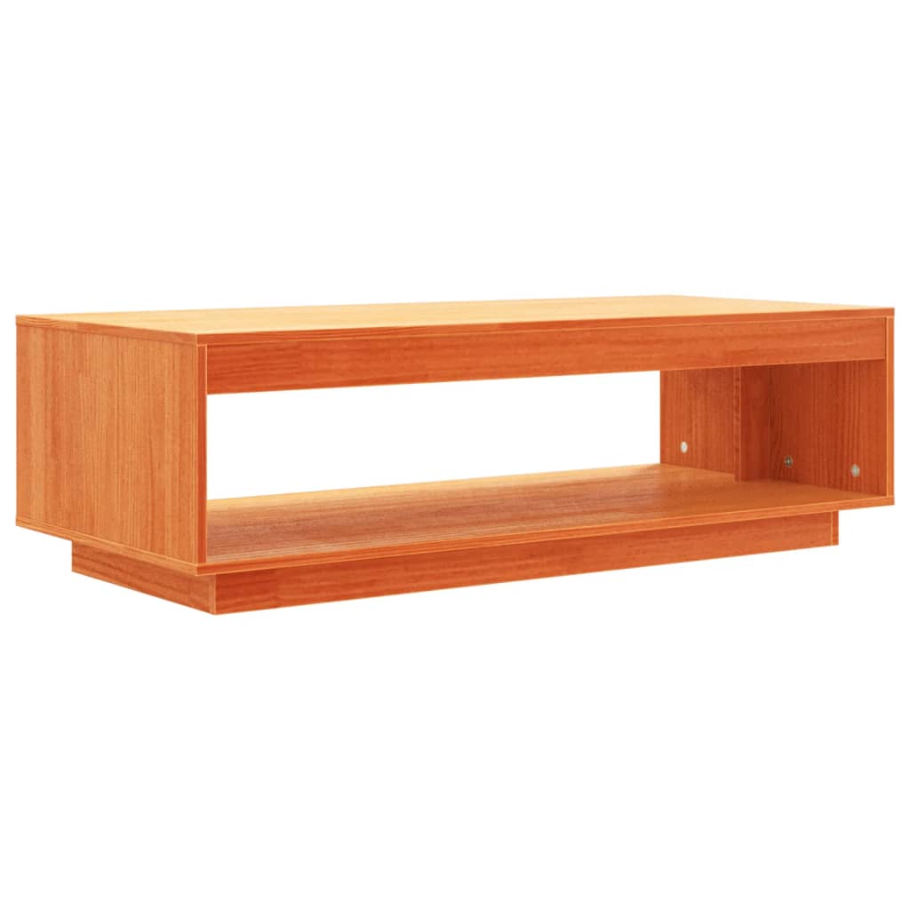 Coffee table wax brown 110x50x33.5 cm solid pine wood