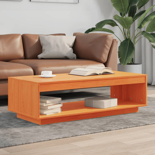 Coffee table wax brown 110x50x33.5 cm solid pine wood