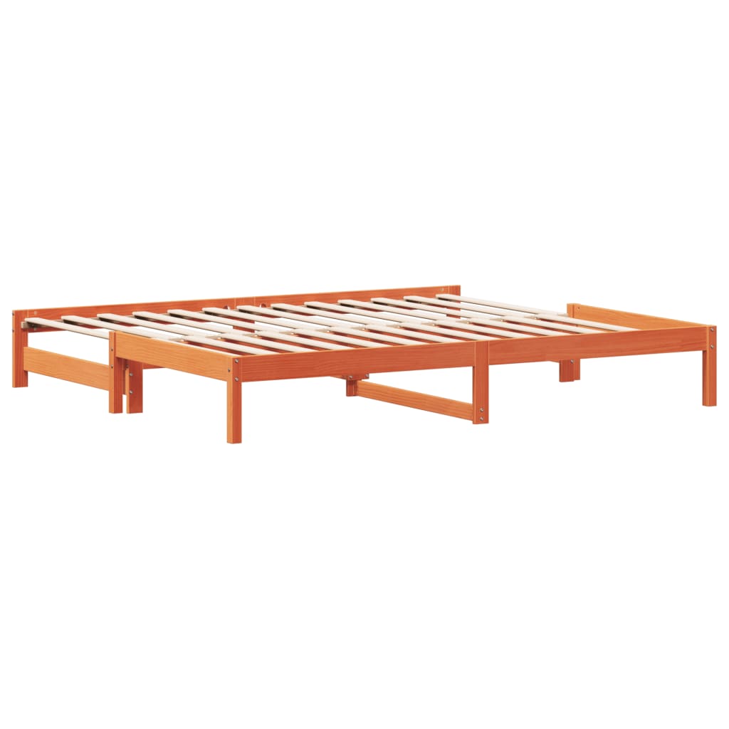 Lit de repos extensible wax marron 90x190 cm bois de pin massif