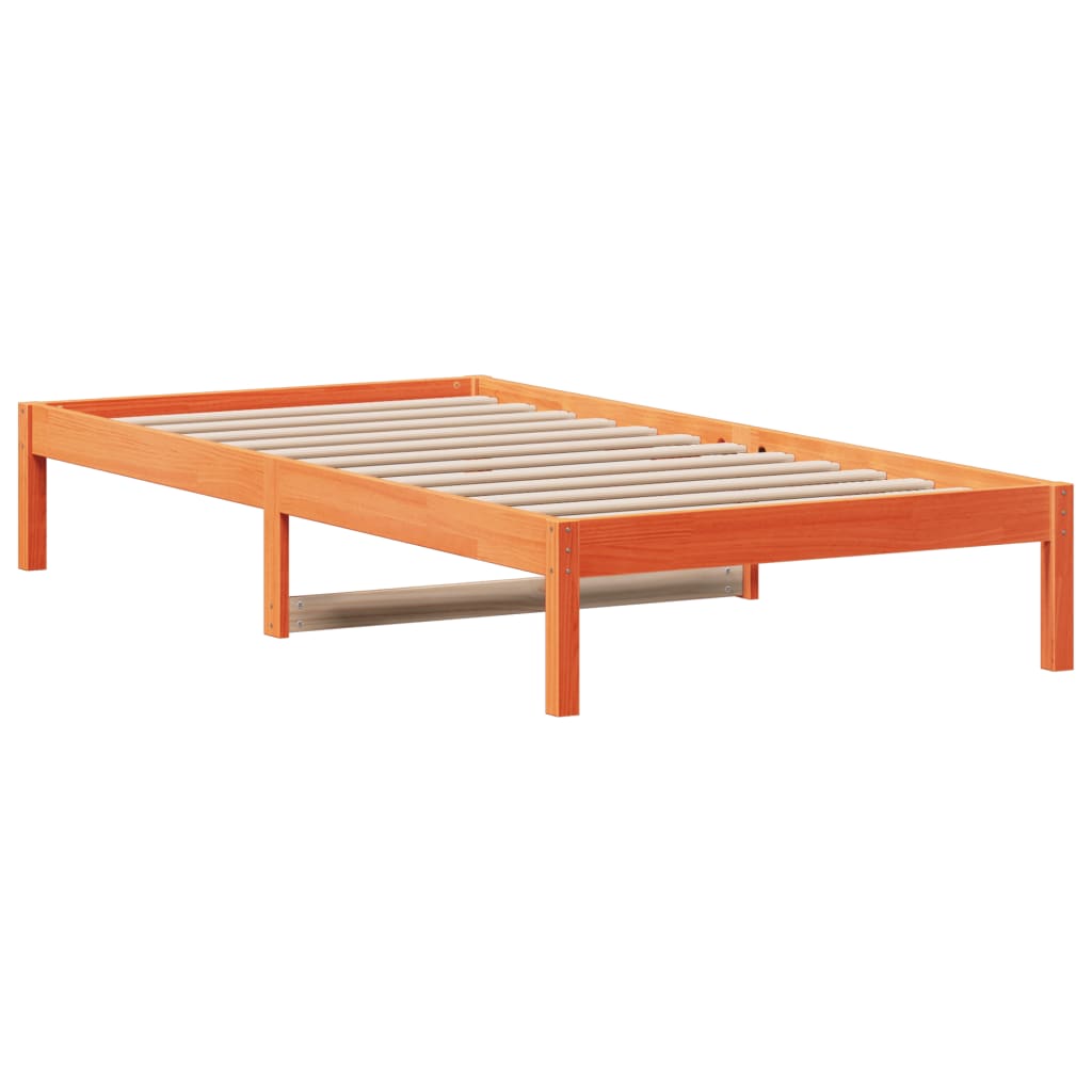 Lit de repos sans matelas ciré marron 90x200 cm bois de pin massif