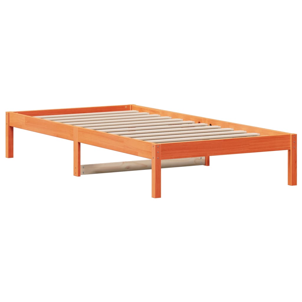 Lit de repos sans matelas ciré marron 90x200 cm bois de pin massif