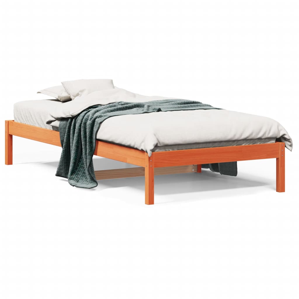 Lit de repos sans matelas ciré marron 80x200 cm bois de pin massif