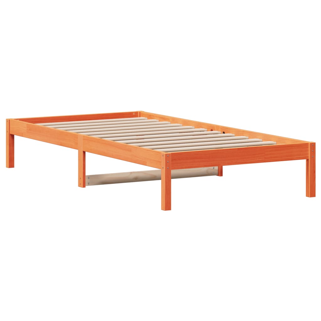 Lit de repos sans matelas ciré marron 90x190 cm bois de pin massif