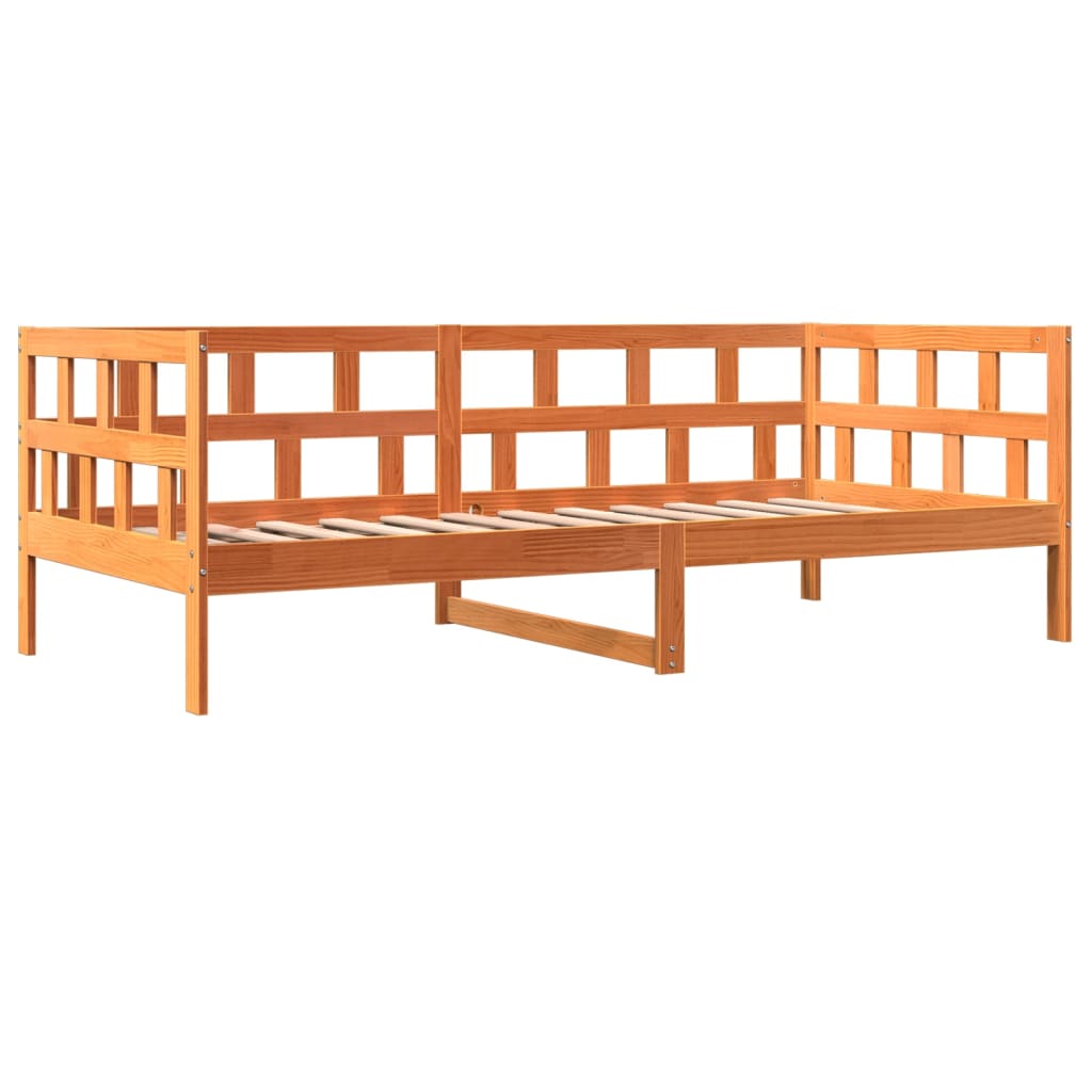 Lit de repos sans matelas ciré marron 90x200 cm bois de pin massif