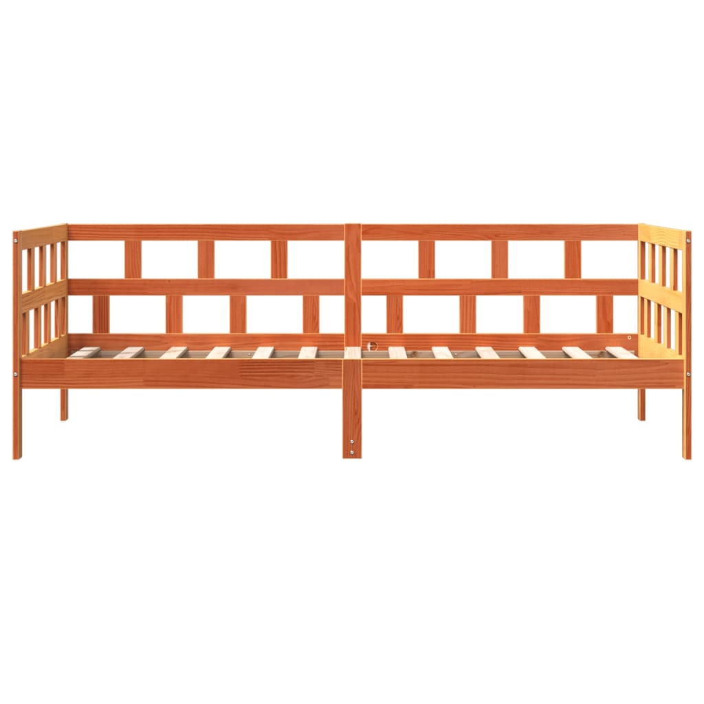 Lit de repos sans matelas ciré marron 90x200 cm bois de pin massif