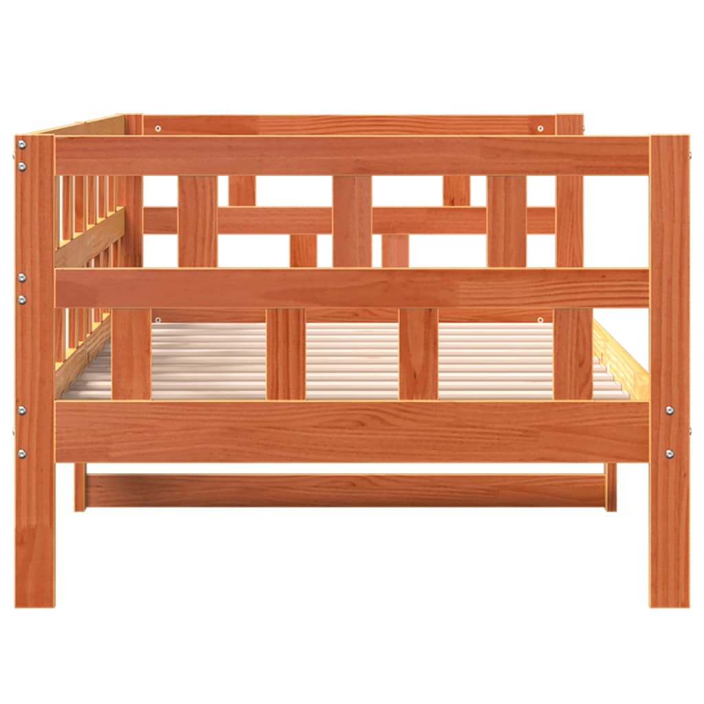 Lit de repos sans matelas ciré marron 90x200 cm bois de pin massif