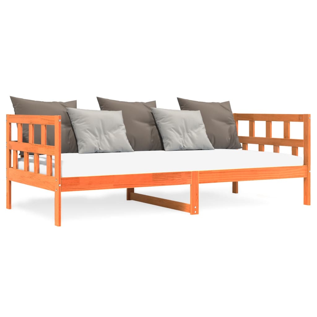 Lit de repos sans matelas ciré marron 80x200 cm bois de pin massif