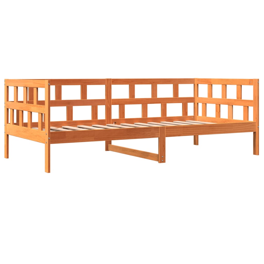 Lit de repos sans matelas ciré marron 80x200 cm bois de pin massif