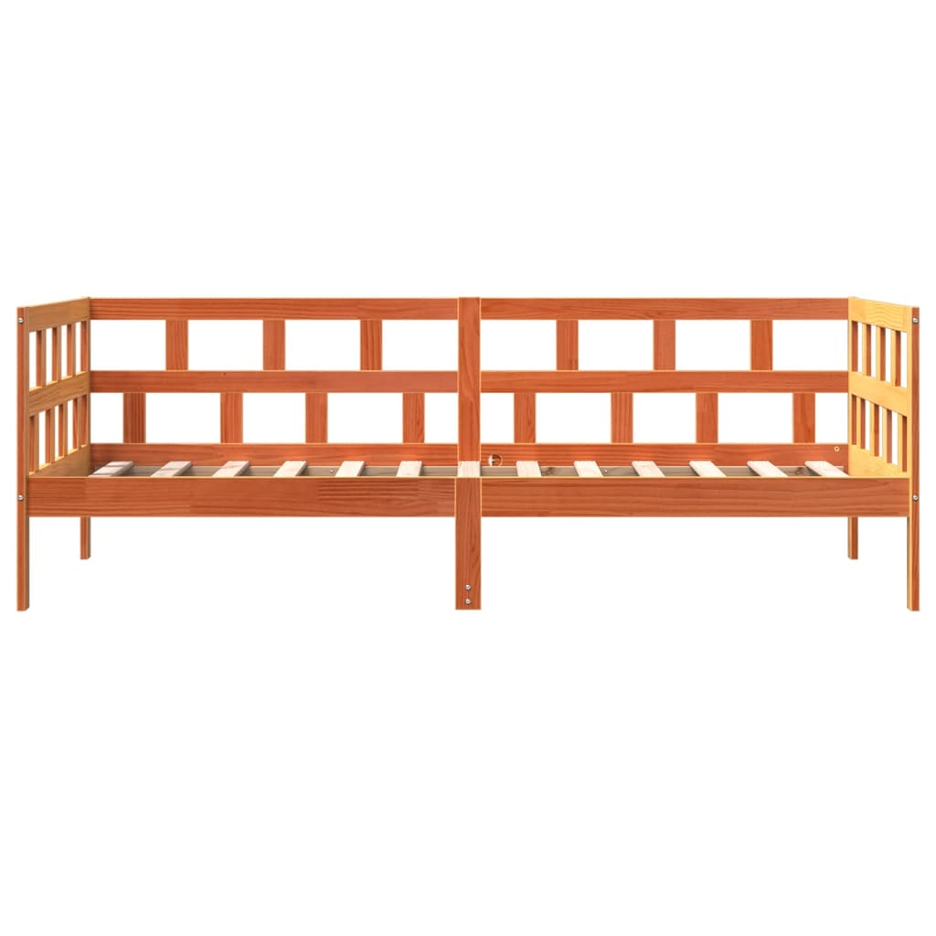 Lit de repos sans matelas ciré marron 90x190 cm bois de pin massif