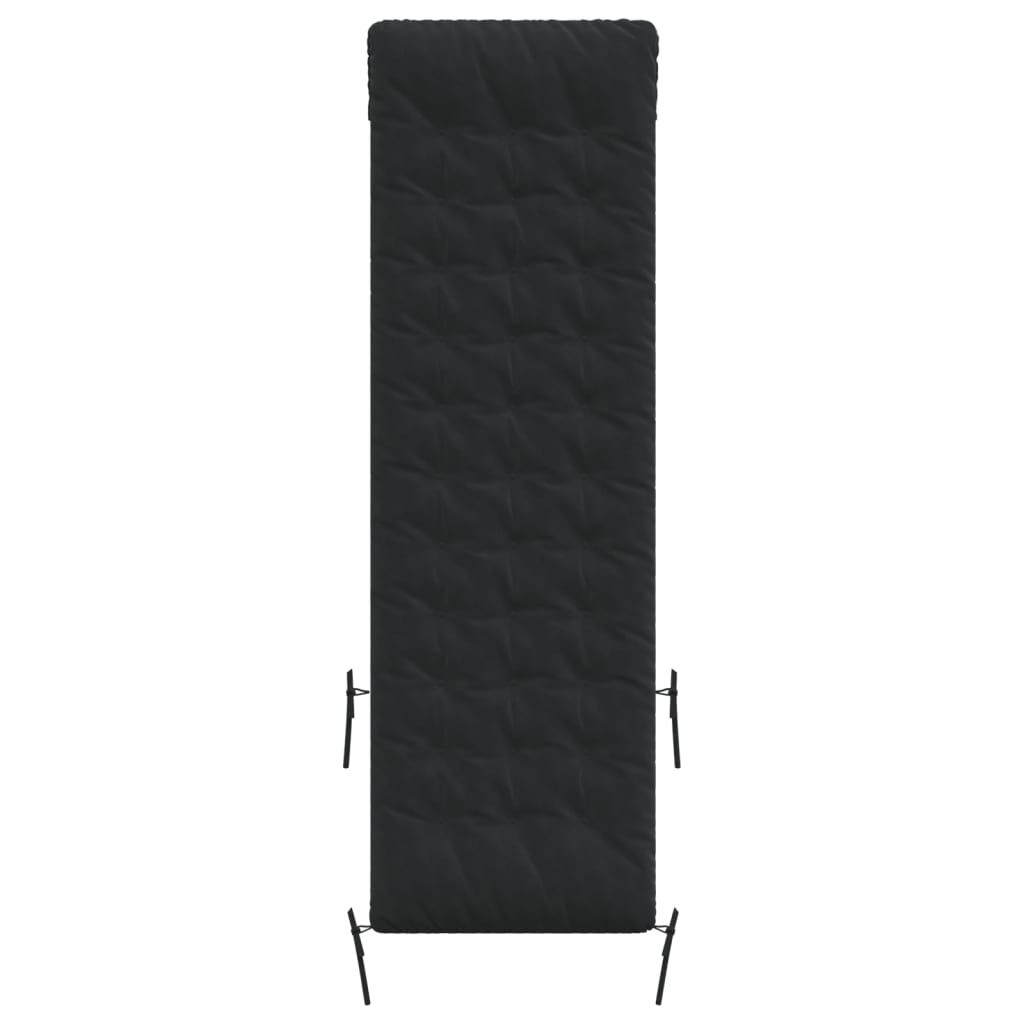 Sonnenliegen-Auflage Schwarz 160x50x10 cm Wildleder-Optik