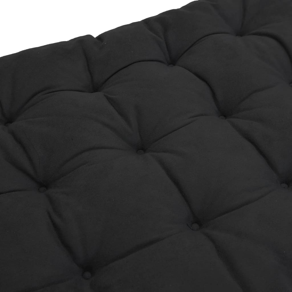 Coussin pour transat noir 160x50x10 cm aspect suède