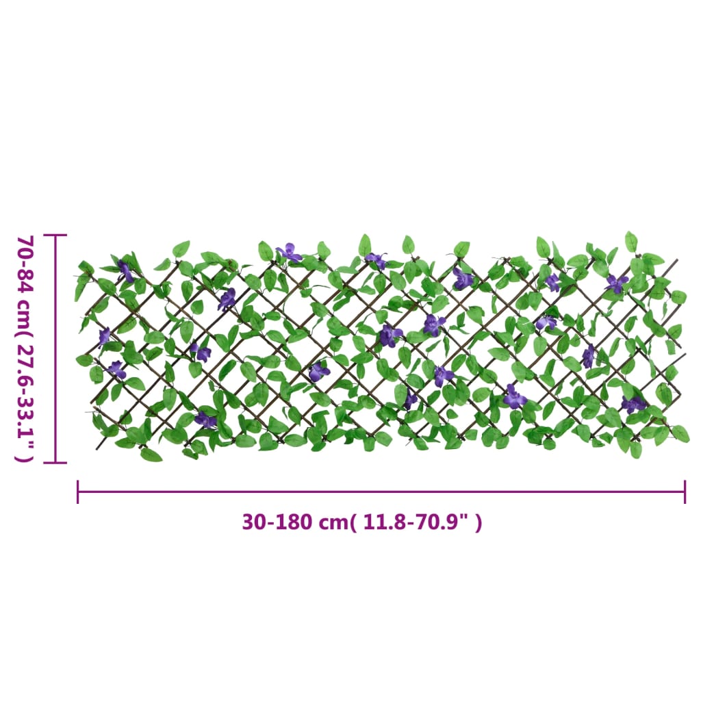 Treillis avec lierre artificiel 5 pièces extensible 180x70 cm.