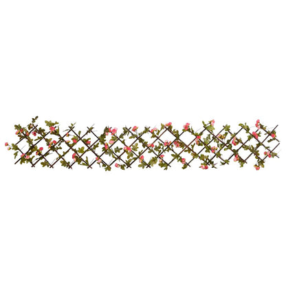 Rankgitter mit Künstlichem Efeu Erweiterbar Dunkelrosa 180x30cm