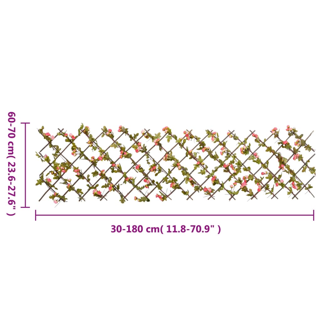 Rankgitter mit Künstlichem Efeu Erweiterbar Dunkelrosa 180x60cm