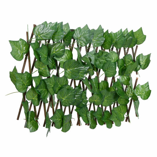 Treillis avec feuilles de vigne artificielles extensible vert 180x20 cm