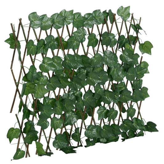 Treillis avec feuilles de vigne artificielles extensible vert 190x60 cm