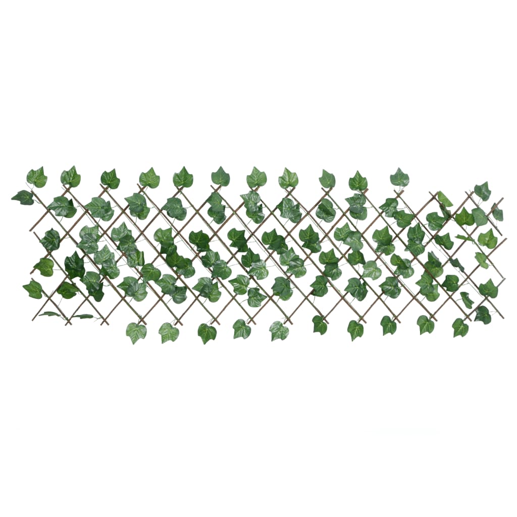 Treillis avec feuilles de vigne artificielles extensible vert 190x60 cm