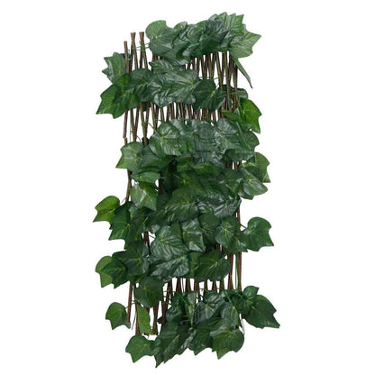Rankgitter mit Künstlichem Weinlaub Erweiterbar Grün 180x60 cm