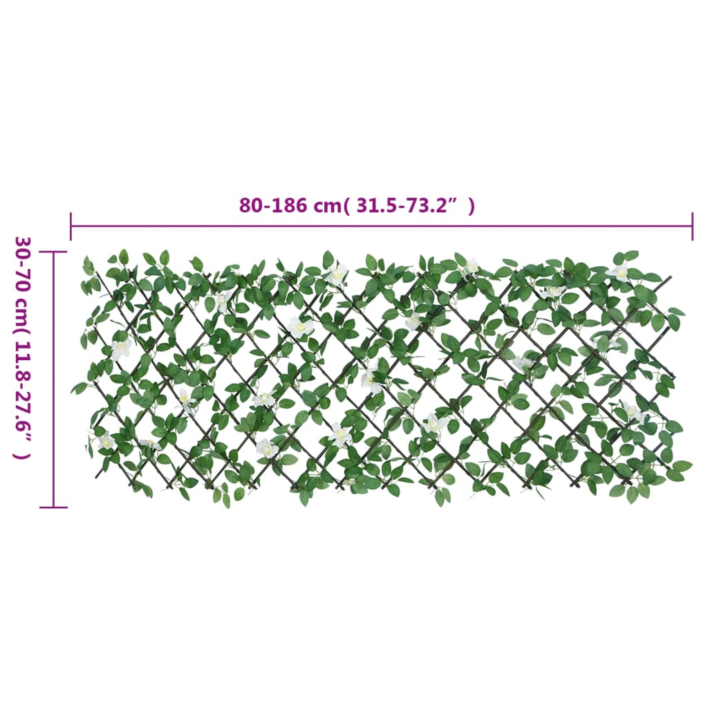 Treillis avec lierre artificiel extensible vert 186x30 cm