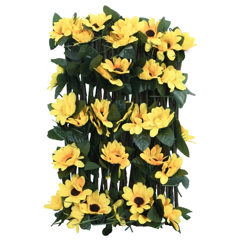 Treillis avec lierre artificiel extensible jaune 180x20 cm