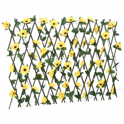 Rankgitter mit Künstlichem Efeu Erweiterbar Gelb 180x60 cm