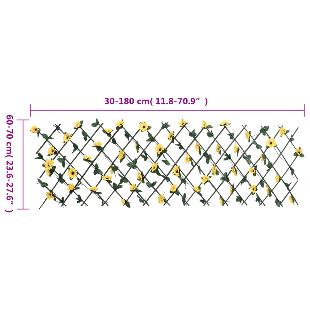 Treillis avec lierre artificiel extensible jaune 180x60 cm