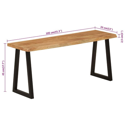 Bank Baumkante 105 cm Massivholz Akazie