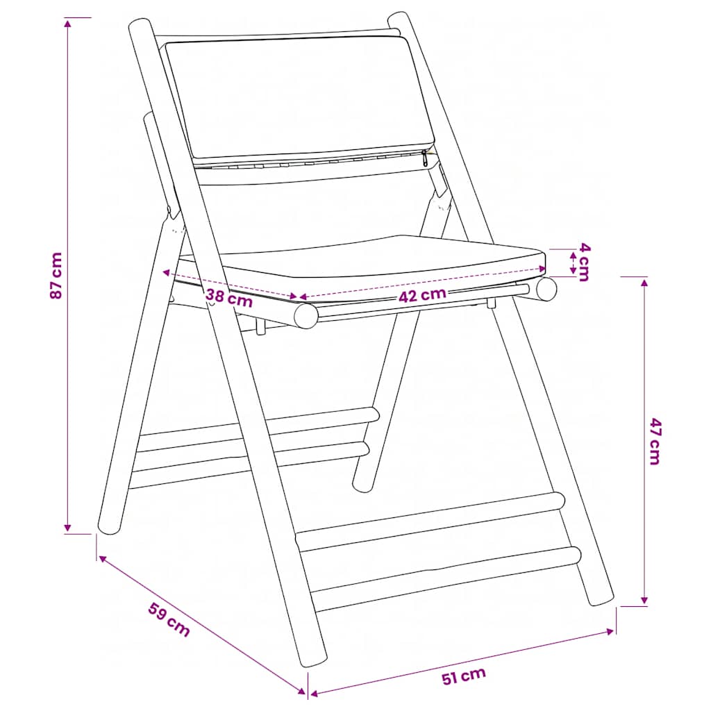 5-tlg. Bistro-Set Klappbar mit Dunkelgrauen Kissen Bambus