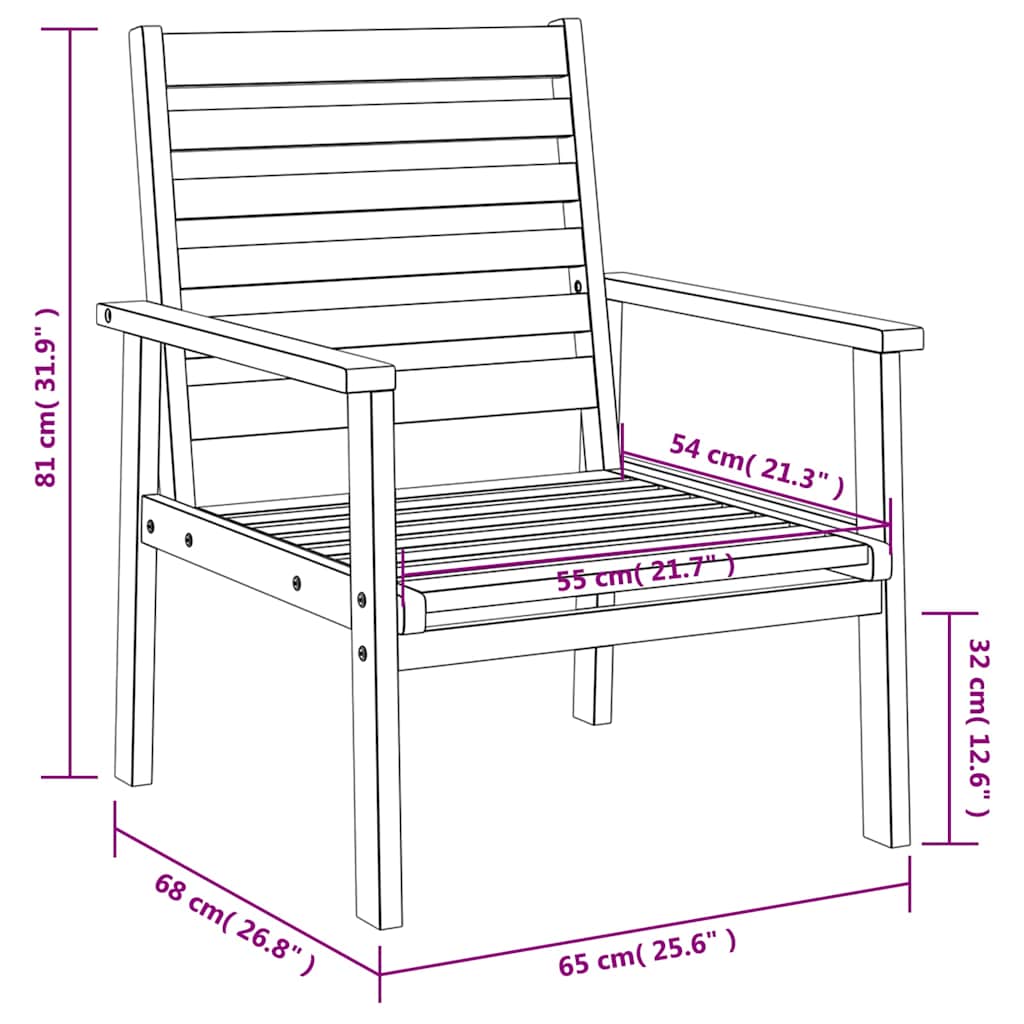 4-tlg. Garten-Lounge-Set Massivholz Akazie