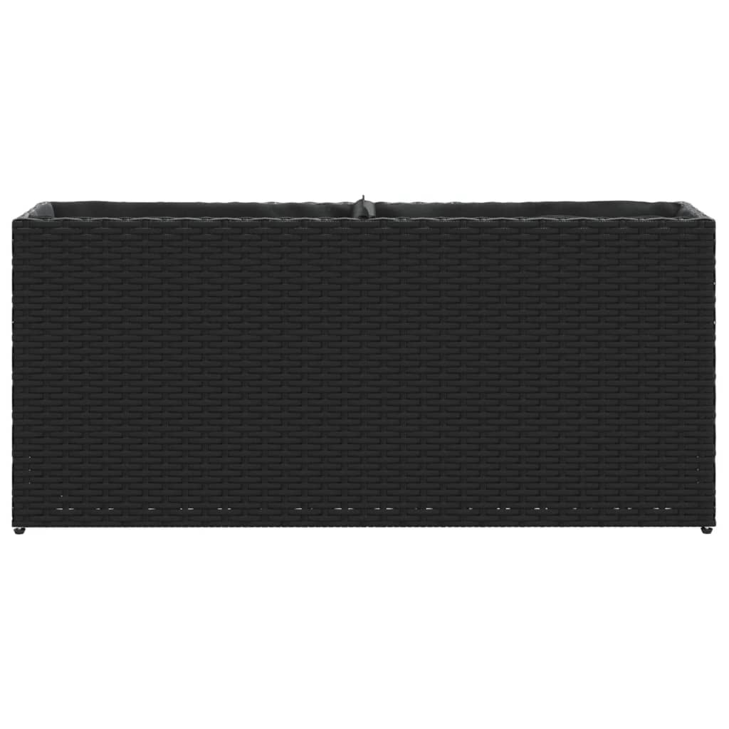 Pflanzkübel mit 2 Töpfen 2 Stk. Schwarz 90x20x40 cm Poly Rattan