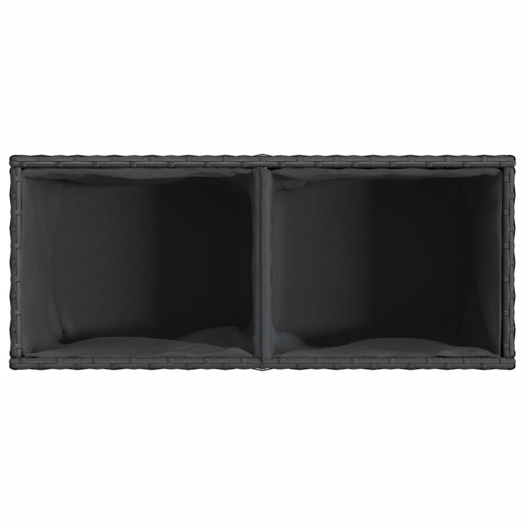 Pflanzkübel mit 2 Töpfen 2 Stk. Schwarz 72x30x32 cm Poly Rattan