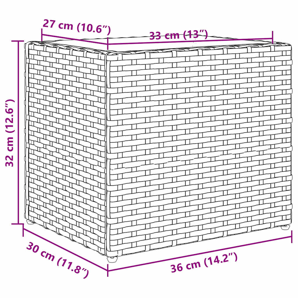 Pflanzkübel 2 Stk. Schwarz 36x30x32 cm Poly Rattan