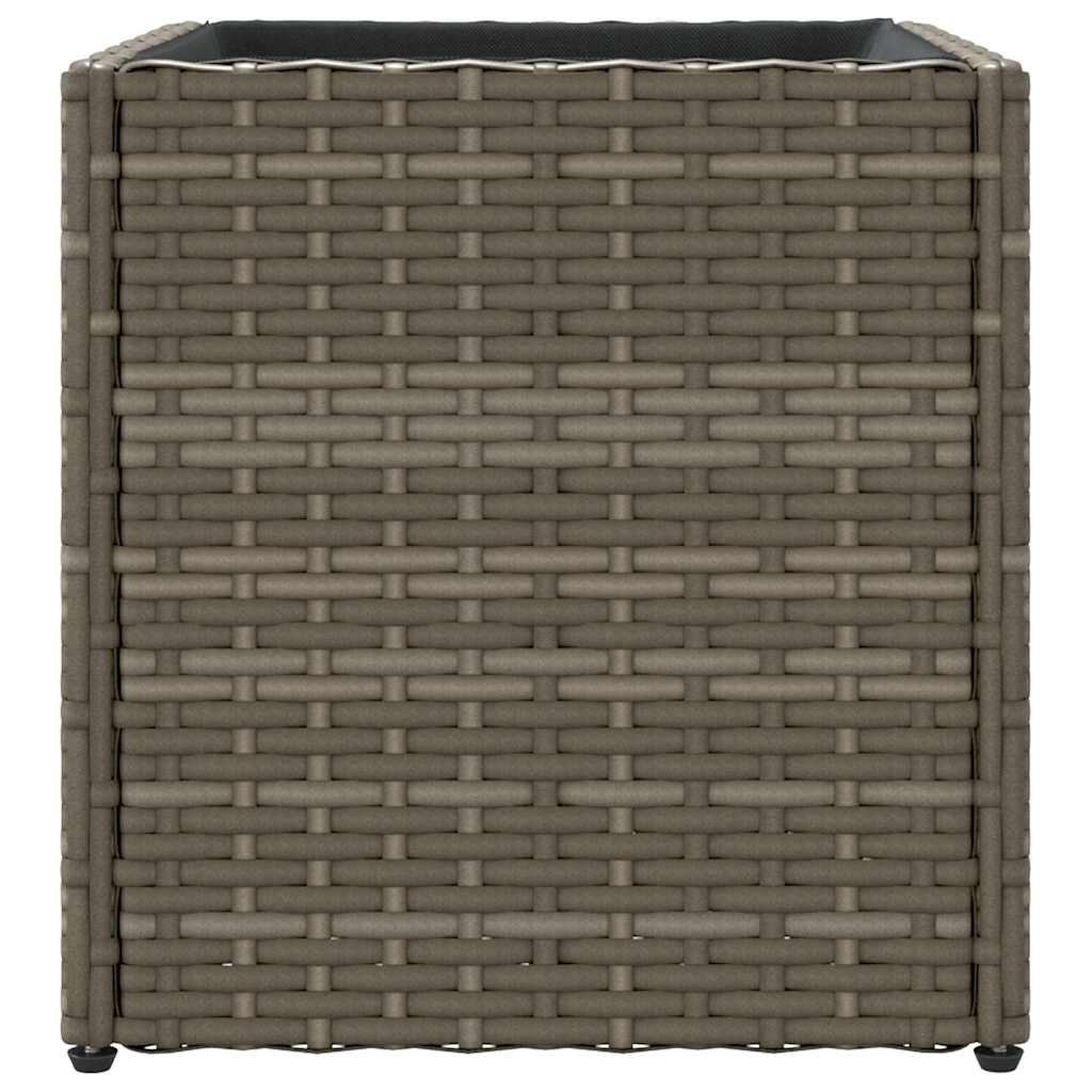 Pflanzkübel 2 Stk. Grau 36x30x32 cm Poly Rattan