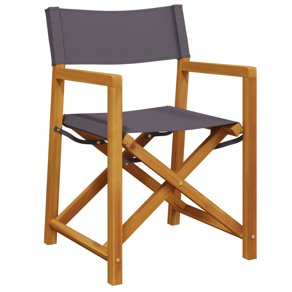 4-teiliges Klappstuhl-Set, dunkelgrauer Stoff