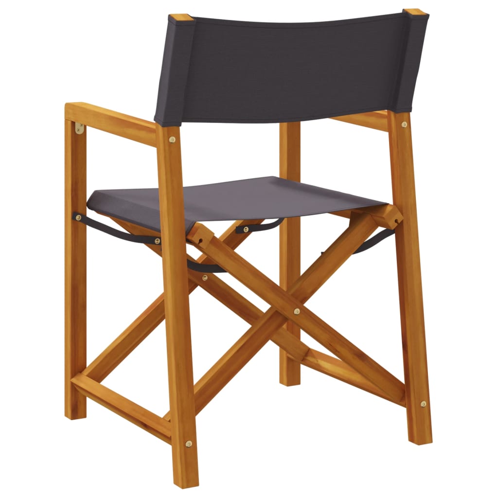 4-teiliges Klappstuhl-Set, dunkelgrauer Stoff