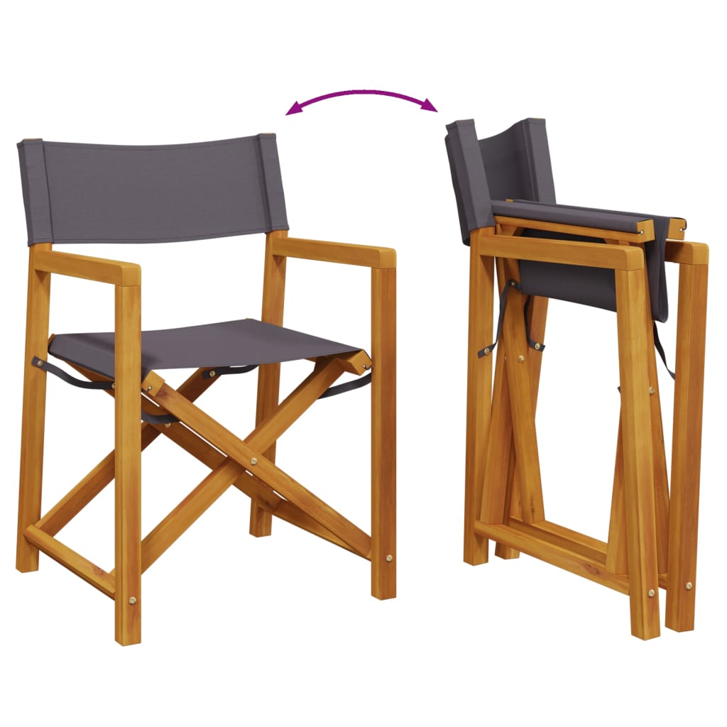4-teiliges Klappstuhl-Set, dunkelgrauer Stoff