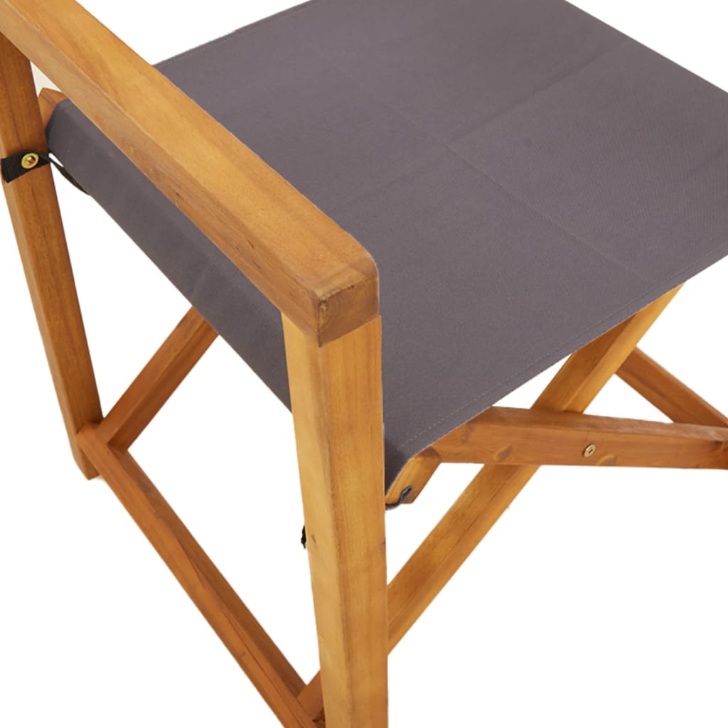 4-teiliges Klappstuhl-Set, dunkelgrauer Stoff