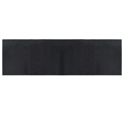 Teppich Rechteckig Schwarz 60x200 cm Bambus