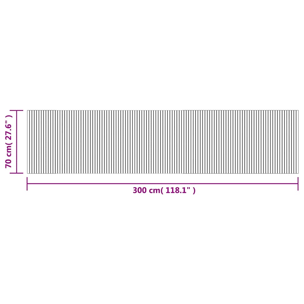 Teppich Rechteckig Braun 70x300 cm Bambus