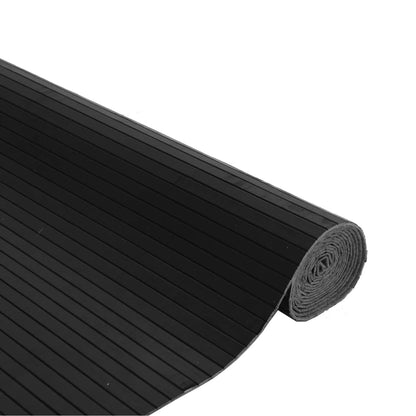 Teppich Rechteckig Schwarz 80x200 cm Bambus