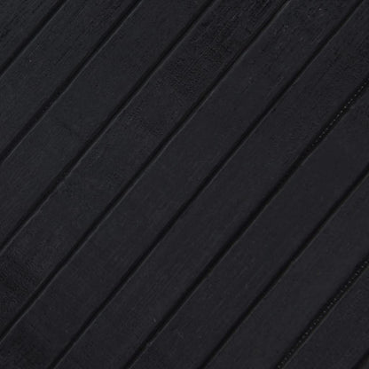 Teppich Rechteckig Schwarz 80x200 cm Bambus