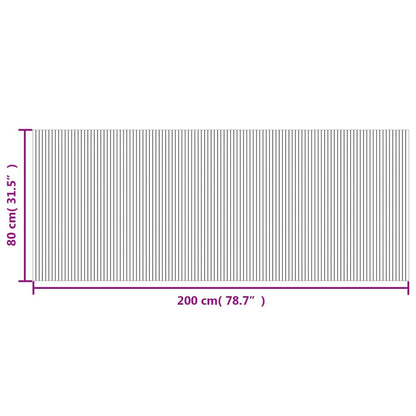 Teppich Rechteckig Schwarz 80x200 cm Bambus