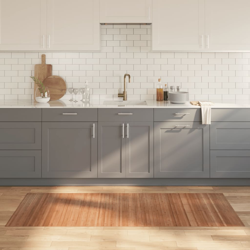 Teppich Rechteckig Natur 80x200 cm Bambus