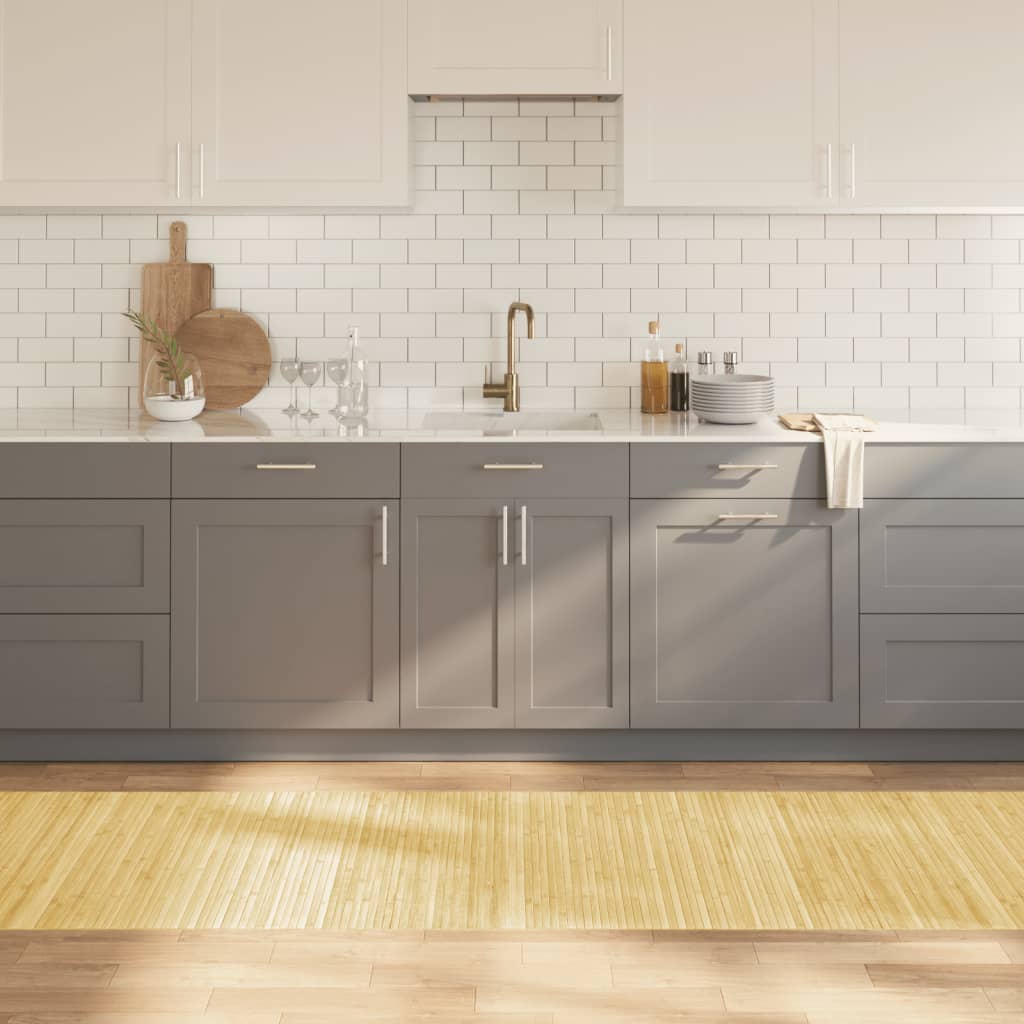 Teppich Rechteckig Hell Natur 80x300 cm Bambus