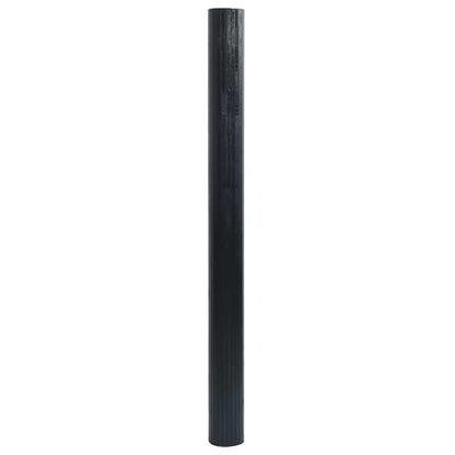 Teppich Rechteckig Schwarz 100x100 cm Bambus