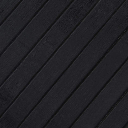 Teppich Rechteckig Schwarz 100x100 cm Bambus