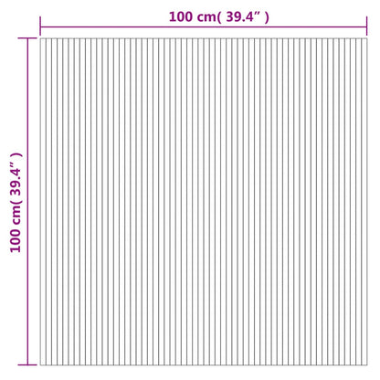 Teppich Rechteckig Hell Natur 100x100 cm Bambus